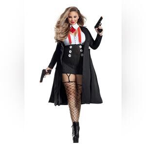 NEW Gangster Babe Halloween Mob Boss Costume Plus Size 5X